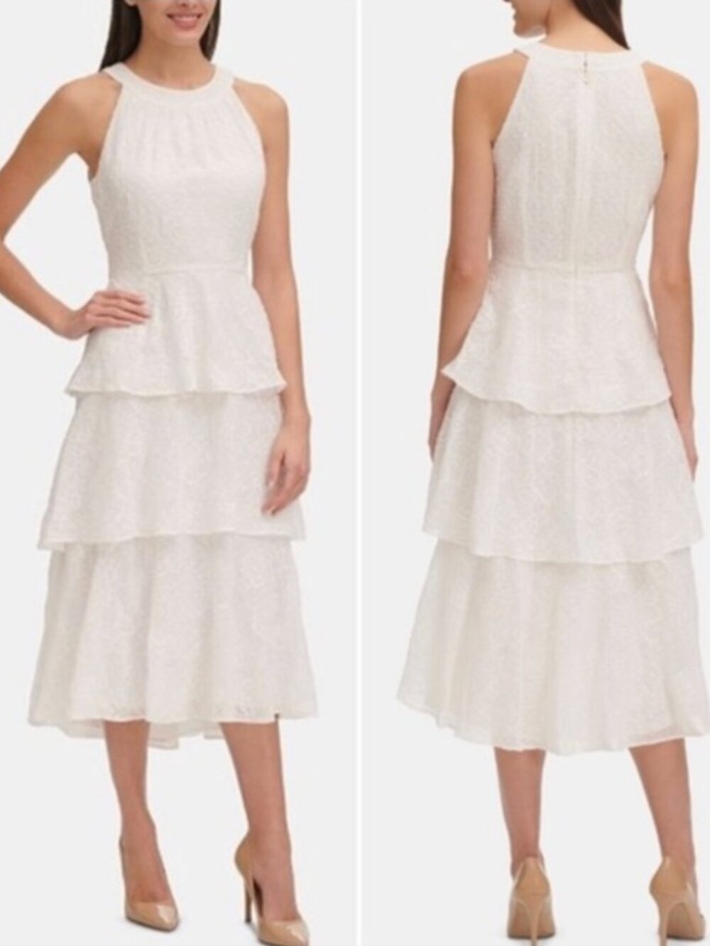 Tommy Hilfiger White Tiered Dress